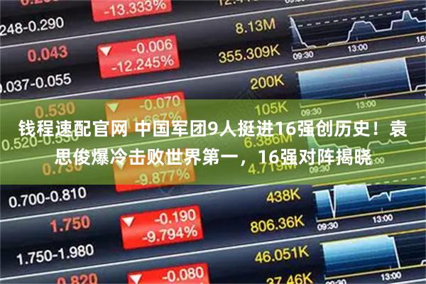 钱程速配官网 中国军团9人挺进16强创历史！袁思俊爆冷击败世界第一，16强对阵揭晓